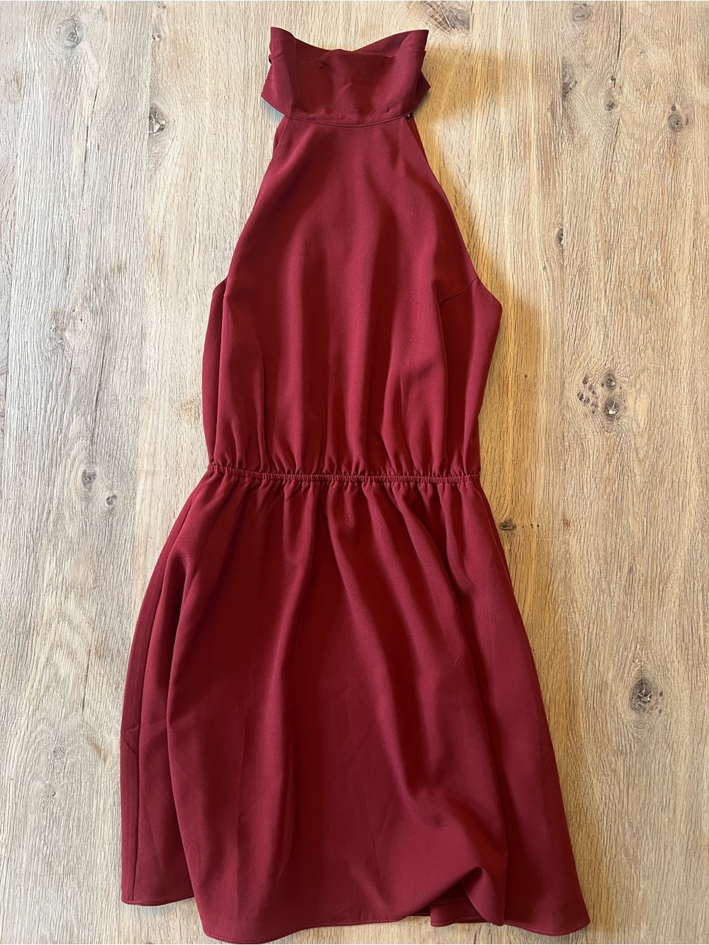 Haute Hippie Burgundy Open Back Halter Dress XS